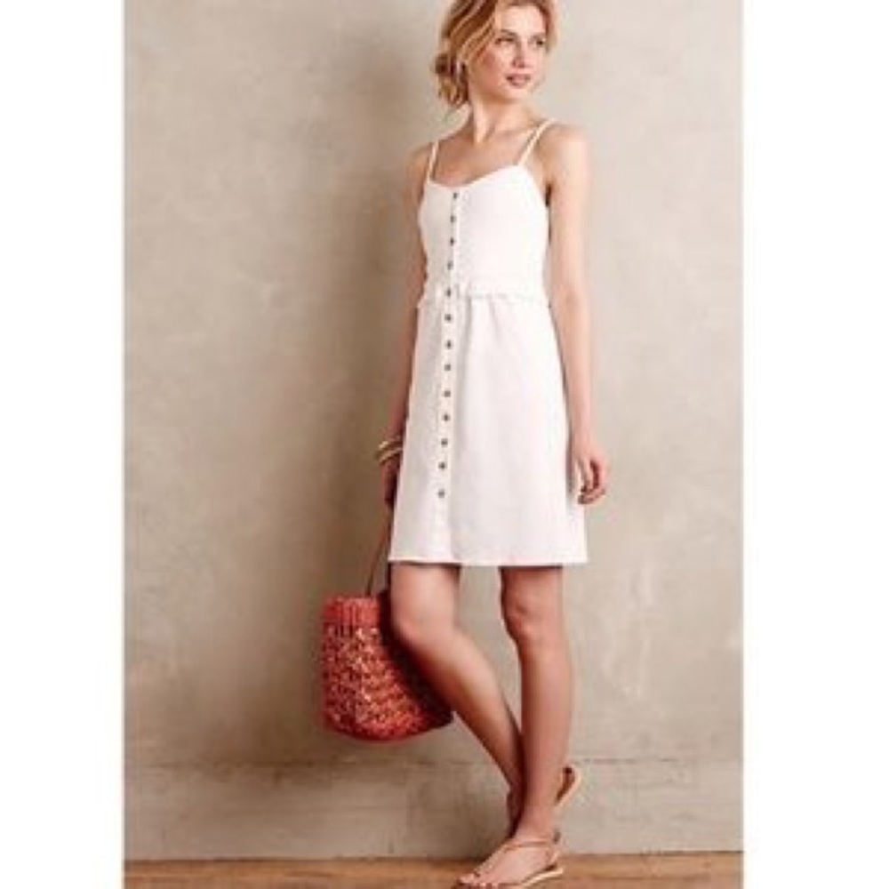 White peplum anthro dress size 12